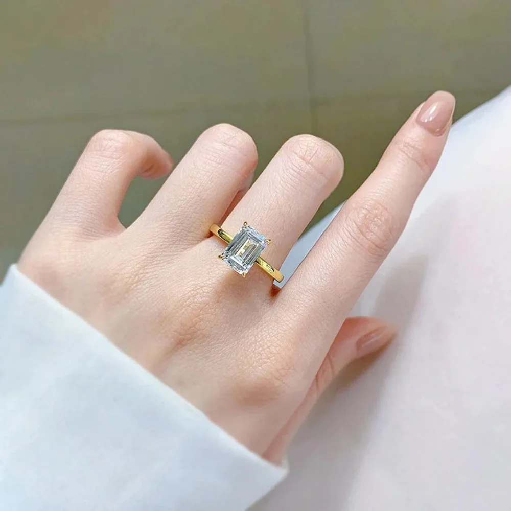 Certified 2.5 ct. t.w. Moissanite Diamond Emerald Cut Engagement Ring NEW - Picture 13 of 15